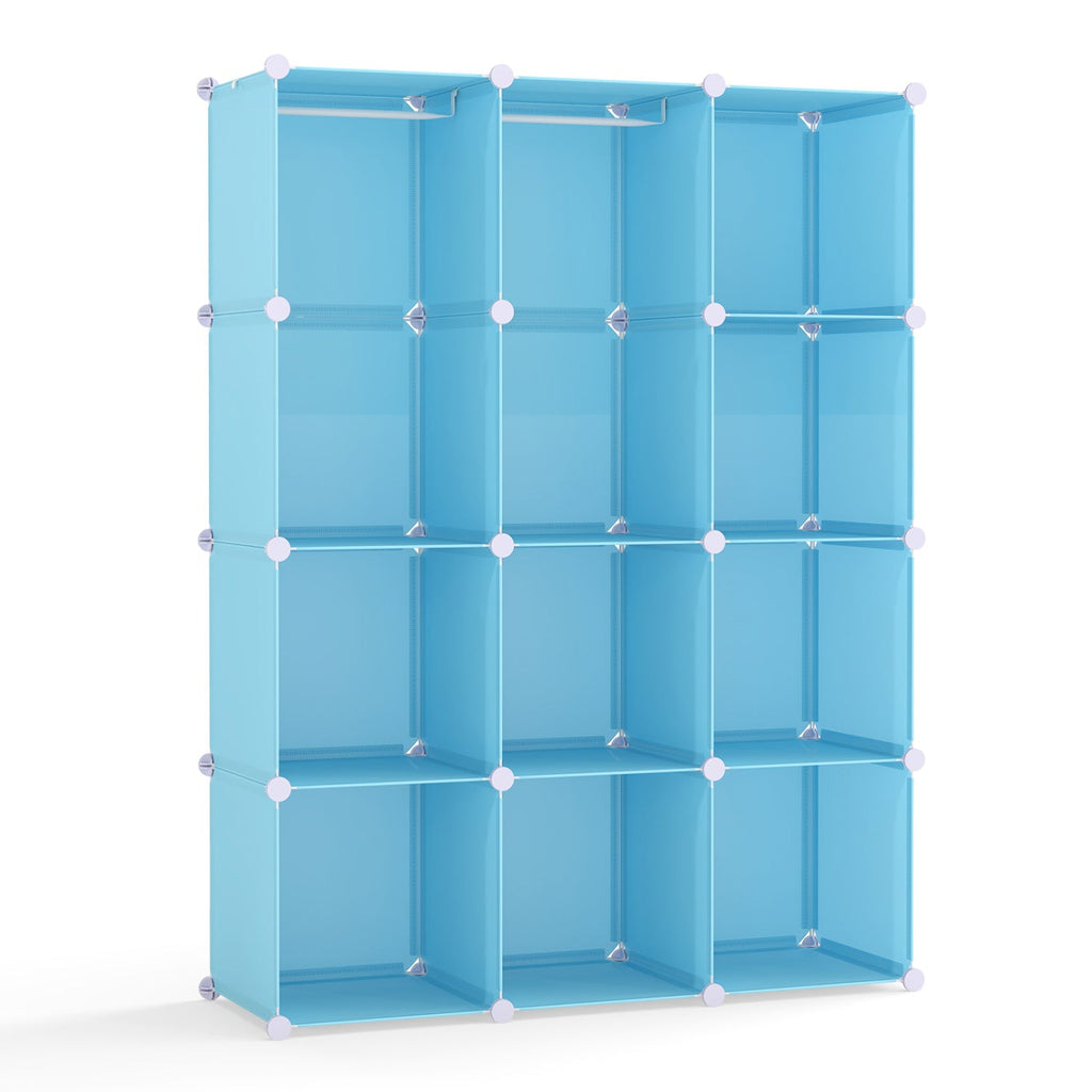 Modular Kids Wardrobe with 10 Cubes & Hanging Rod